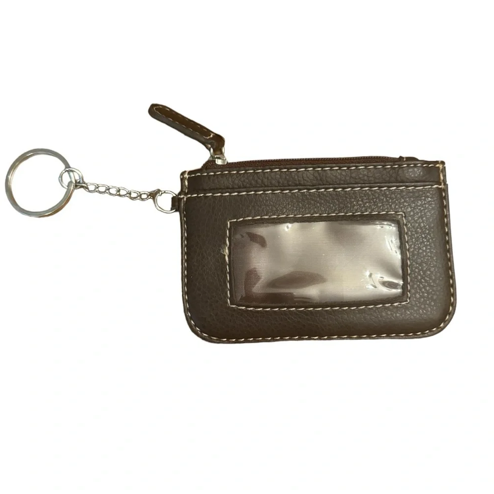 Vegan Leather ID and‎ zip top card case